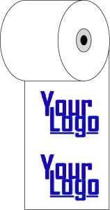 3 1/8" x 81' Custom Printed Thermal Paper; 50 rolls/case (10 case minimum) - 1 Color